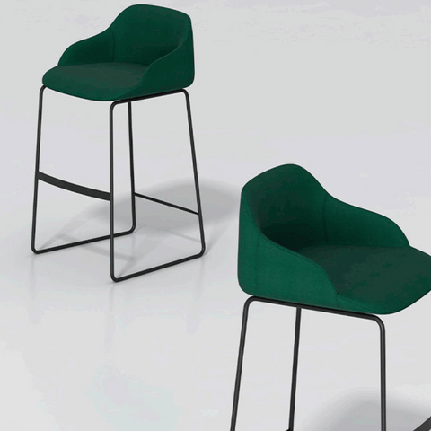Norman Minimalist Fabric Upholstered High Bar Stool Chair