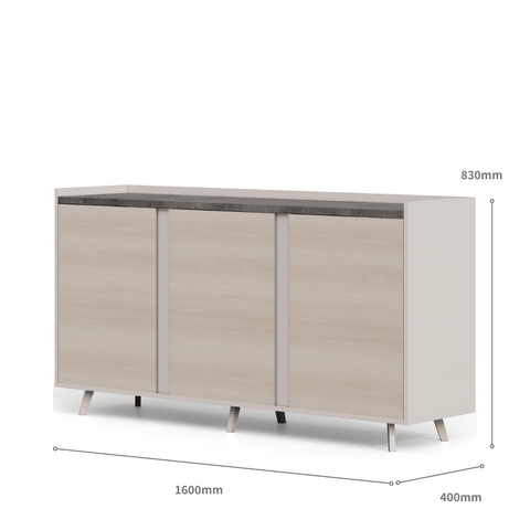 Norse-E 3-Door Office Wooden Storage Filing Cabinet