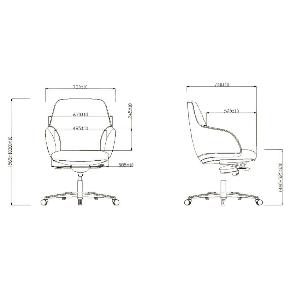 Nova-M Mid Back Office Leather Executive Chair - Gavisco Office Furniture