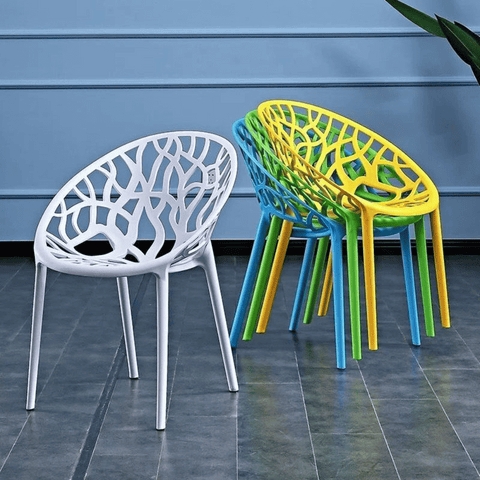 Oaknest Designer Hollow Stackable Outdoor Plastic Chair