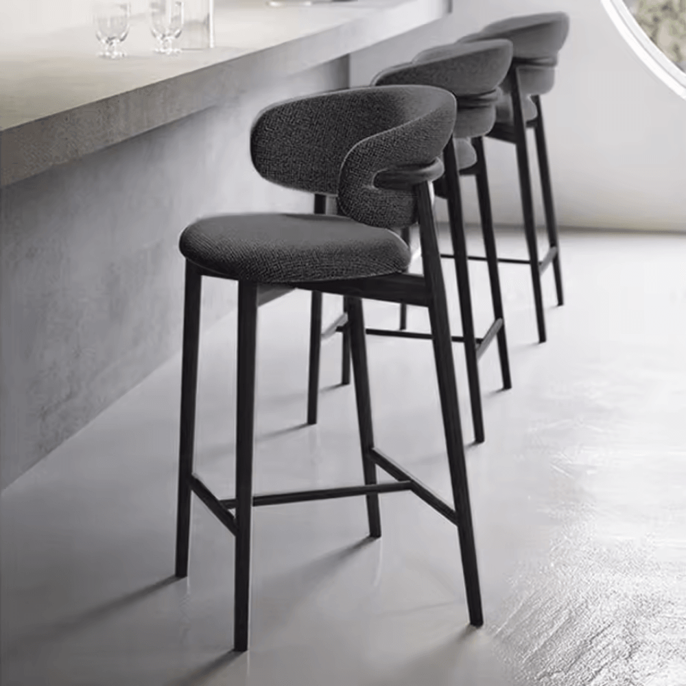 Oleandro Wooden Fabric High Bar Stool Chair – Gavisco Office