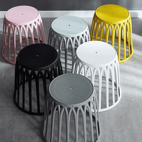 Orbi Stackable Plastic Round Barrel Stool Chair