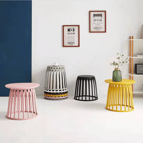 Orbi Stackable Plastic Round Barrel Stool Chair