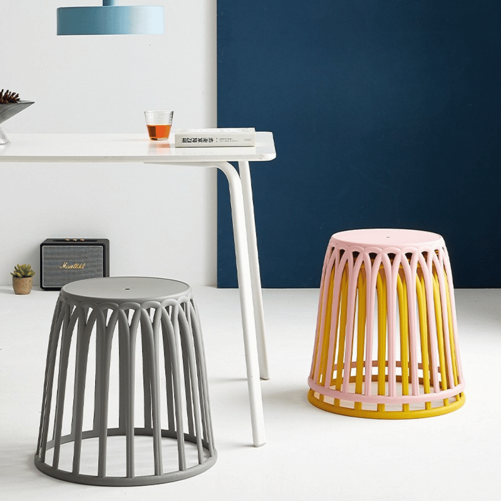 Orbi Stackable Plastic Round Barrel Stool Chair
