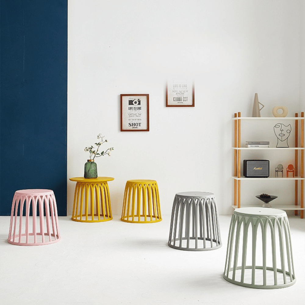 Orbi Stackable Plastic Round Barrel Stool Chair