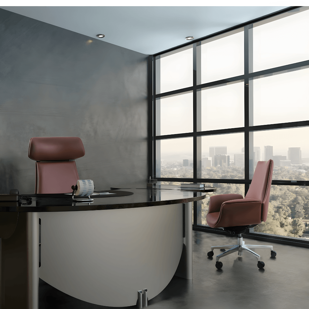 Orga-M Mid Back Genuine Leather Executive Chair - Gavisco Office Furniture