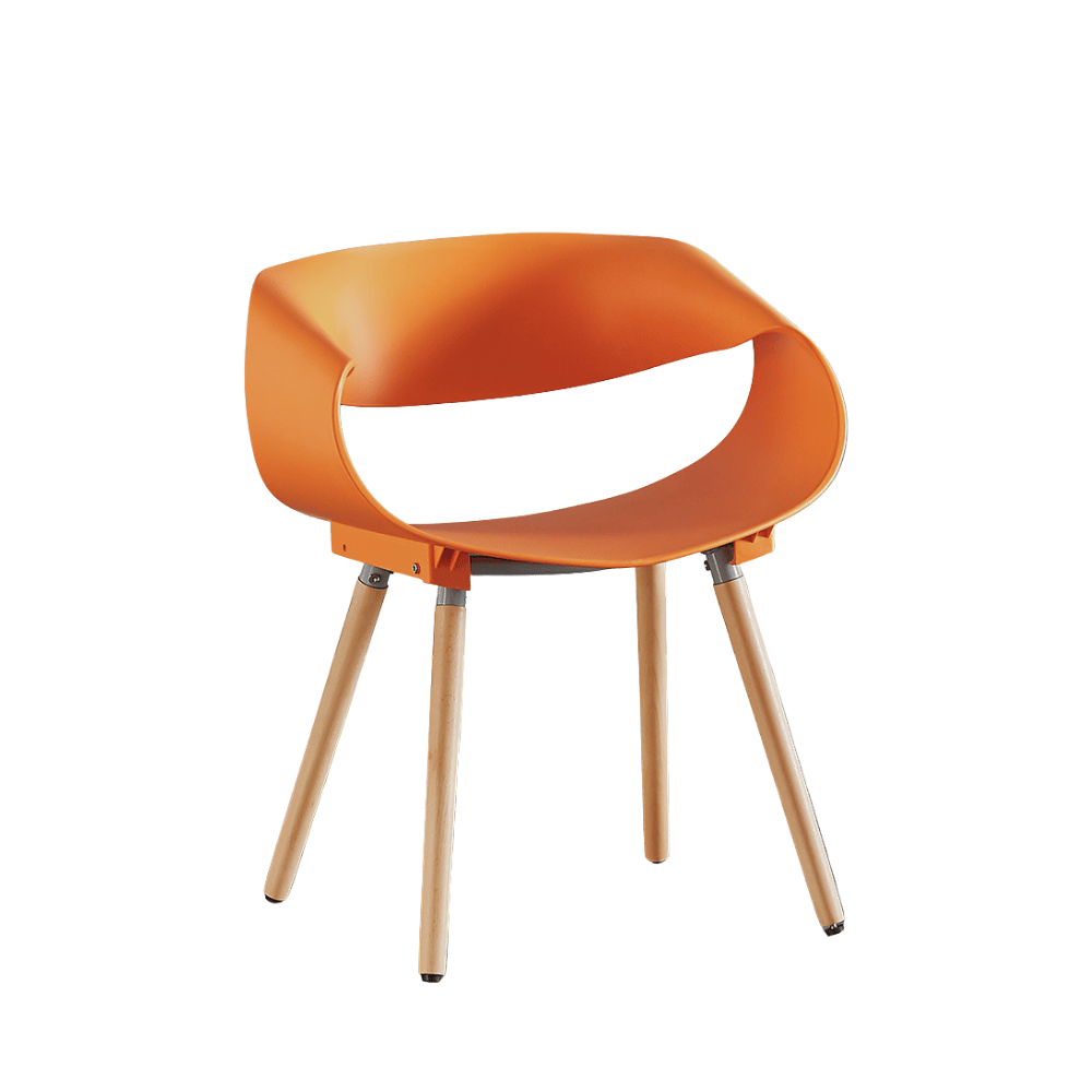 Oro Modern Curved Plastic Dining Chair