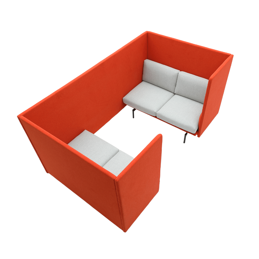 Outline Four Seater Acoustic Privacy Lounge High Back Sofa Meeting Booth with Table