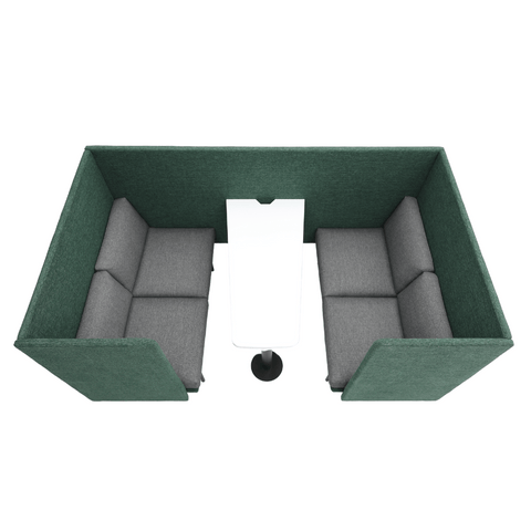 Outline Four Seater Acoustic Privacy Lounge High Back Sofa Meeting Booth with Table