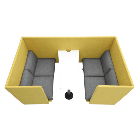 Outline Four Seater Acoustic Privacy Lounge High Back Sofa Meeting Booth with Table