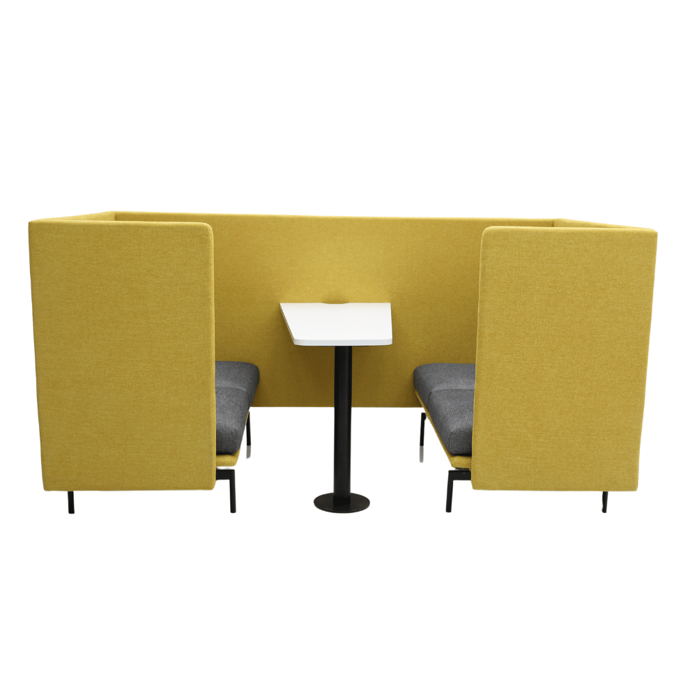 Outline Four Seater Acoustic Privacy Lounge High Back Sofa Meeting Booth with Table