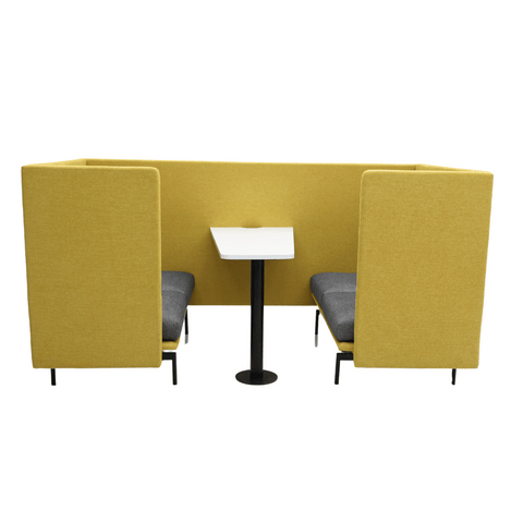 Outline Four Seater Acoustic Privacy Lounge High Back Sofa Meeting Booth with Table