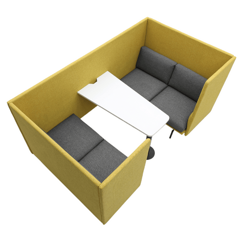 Outline Four Seater Acoustic Privacy Lounge High Back Sofa Meeting Booth with Table