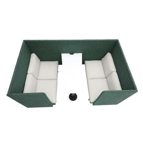 Outline Four Seater Acoustic Privacy Lounge High Back Sofa Meeting Booth with Table