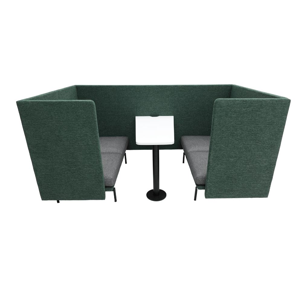 Outline Four Seater Acoustic Privacy Lounge High Back Sofa Meeting Booth with Table