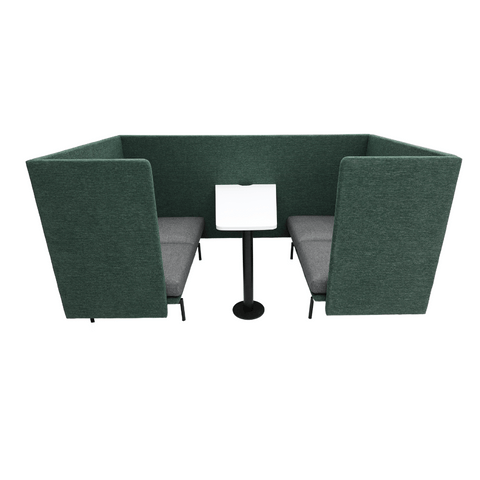 Outline Four Seater Acoustic Privacy Lounge High Back Sofa Meeting Booth with Table