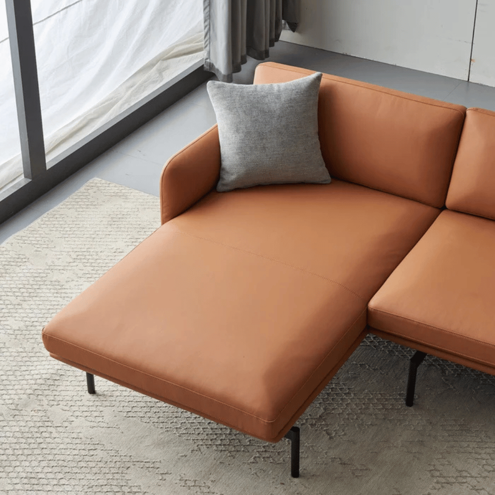 Outline Minimalist L-Shaped Deep Seat Office Lounge Chaise Sofa