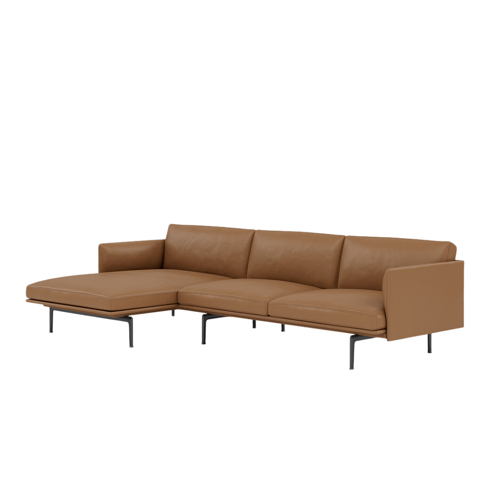 Outline Minimalist L-Shaped Deep Seat Office Lounge Chaise Sofa