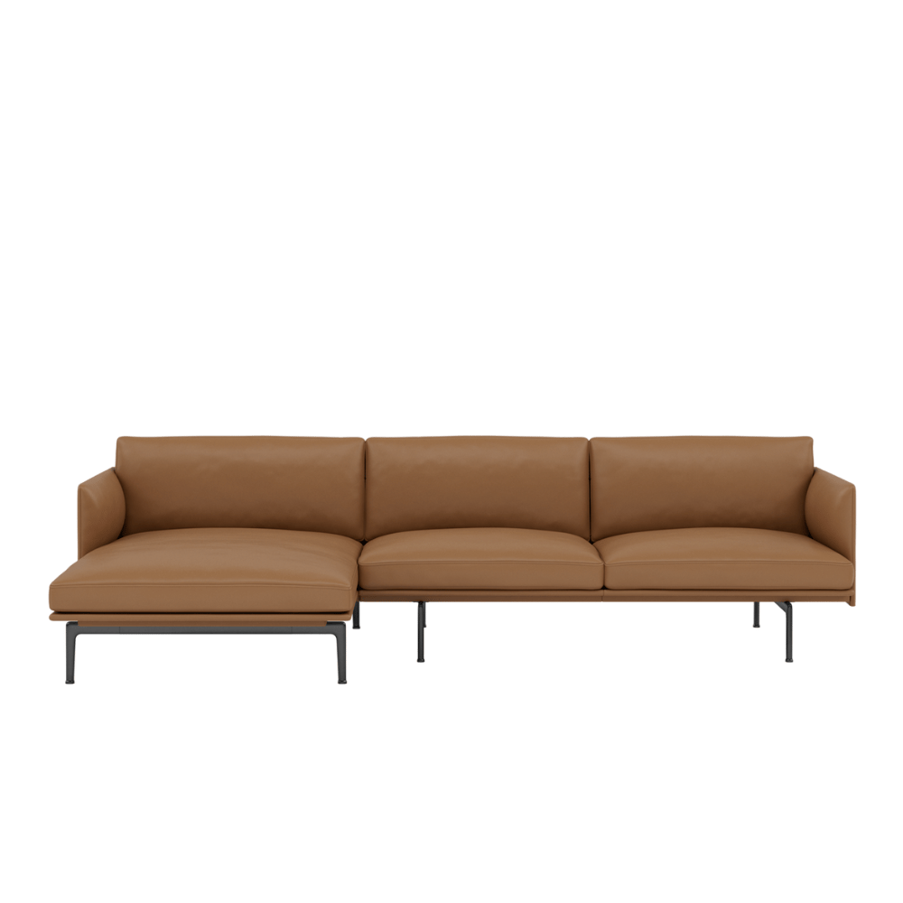 Outline Minimalist L-Shaped Deep Seat Office Lounge Chaise Sofa