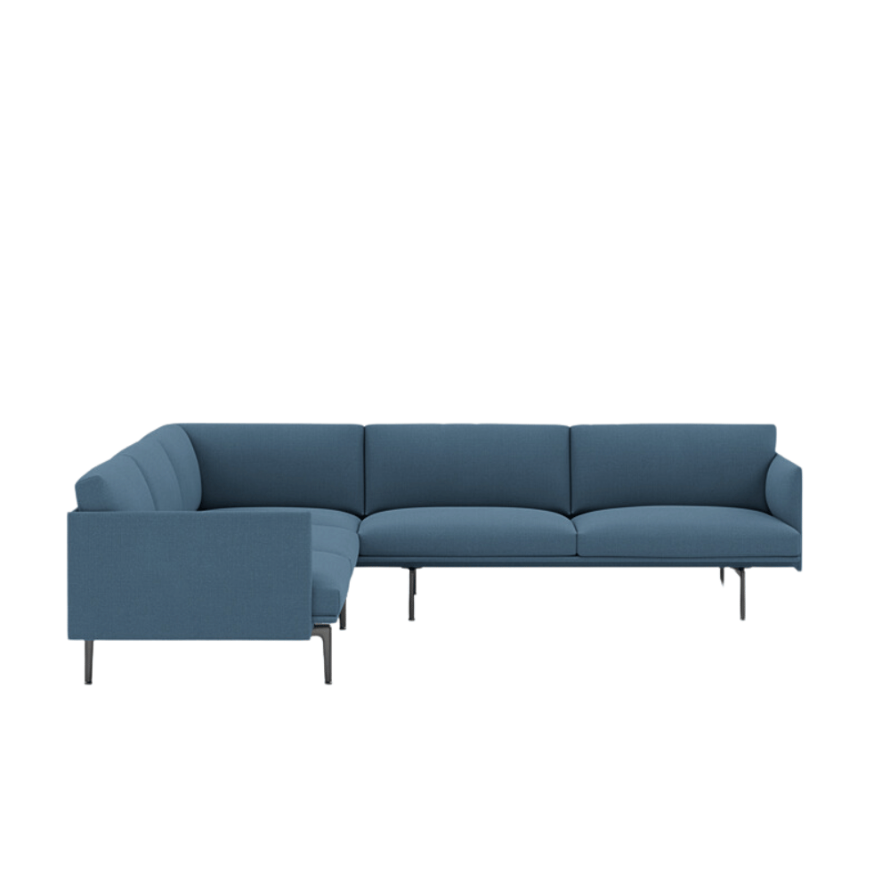 Outline Minimalist L-Shaped Deep Seat Office Lounge Corner Sofa