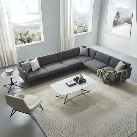Outline Minimalist L-Shaped Deep Seat Office Lounge Corner Sofa - Gavisco Office Furniture