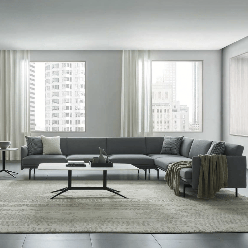 Outline Minimalist L-Shaped Deep Seat Office Lounge Corner Sofa