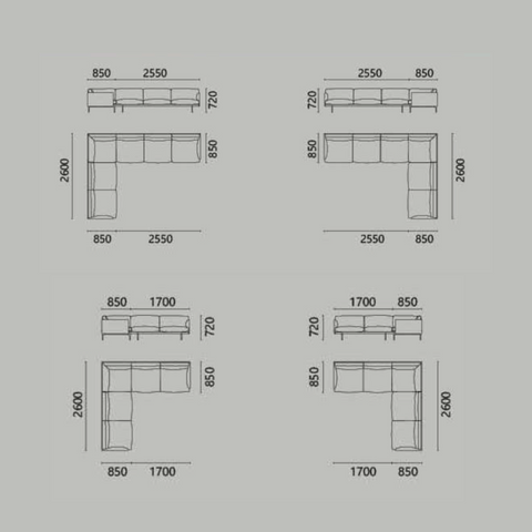 Outline Minimalist L-Shaped Deep Seat Office Lounge Corner Sofa - Gavisco Office Furniture