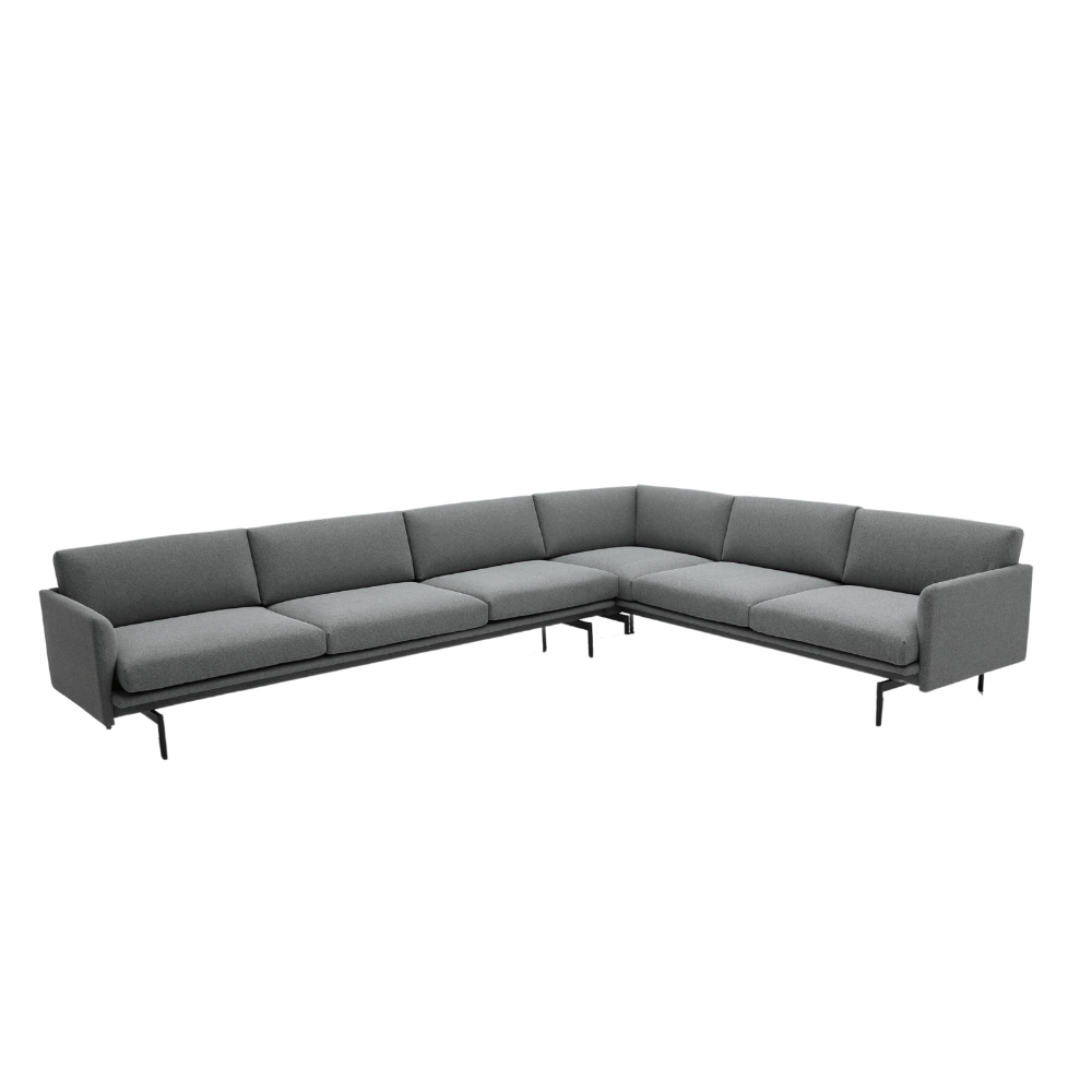 Outline Minimalist L-Shaped Deep Seat Office Lounge Corner Sofa