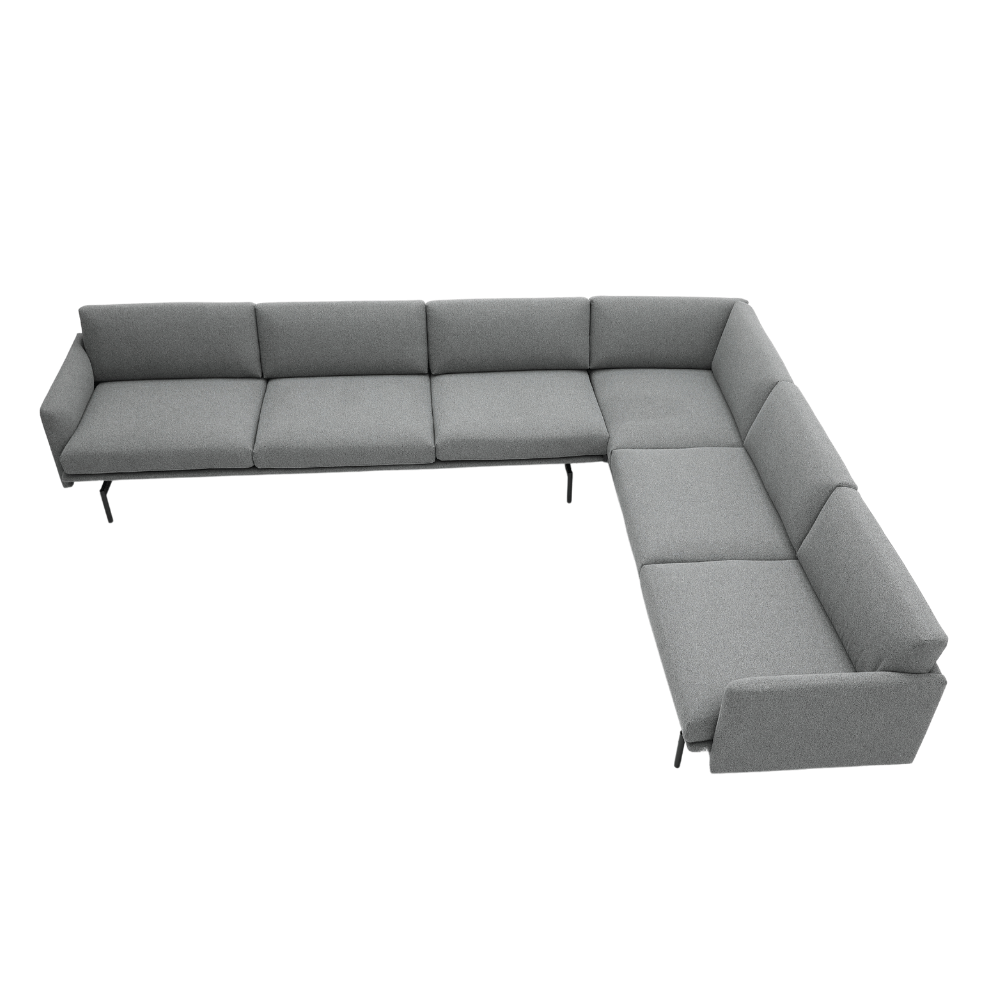 Outline Minimalist L-Shaped Deep Seat Office Lounge Corner Sofa