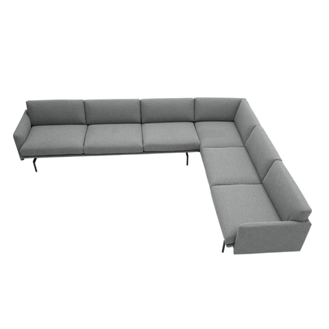 Outline Minimalist L-Shaped Deep Seat Office Lounge Corner Sofa - Gavisco Office Furniture
