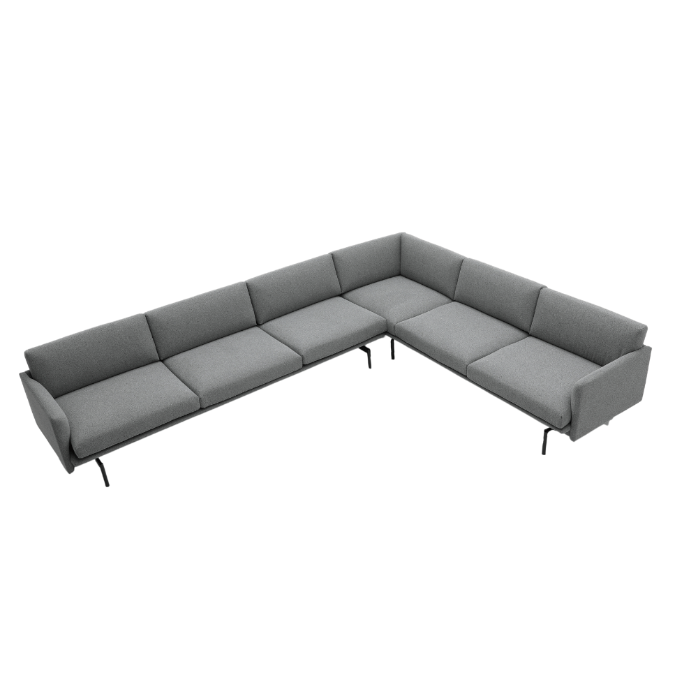 Outline Minimalist L-Shaped Deep Seat Office Lounge Corner Sofa