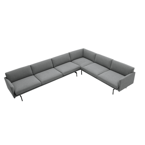 Outline Minimalist L-Shaped Deep Seat Office Lounge Corner Sofa - Gavisco Office Furniture