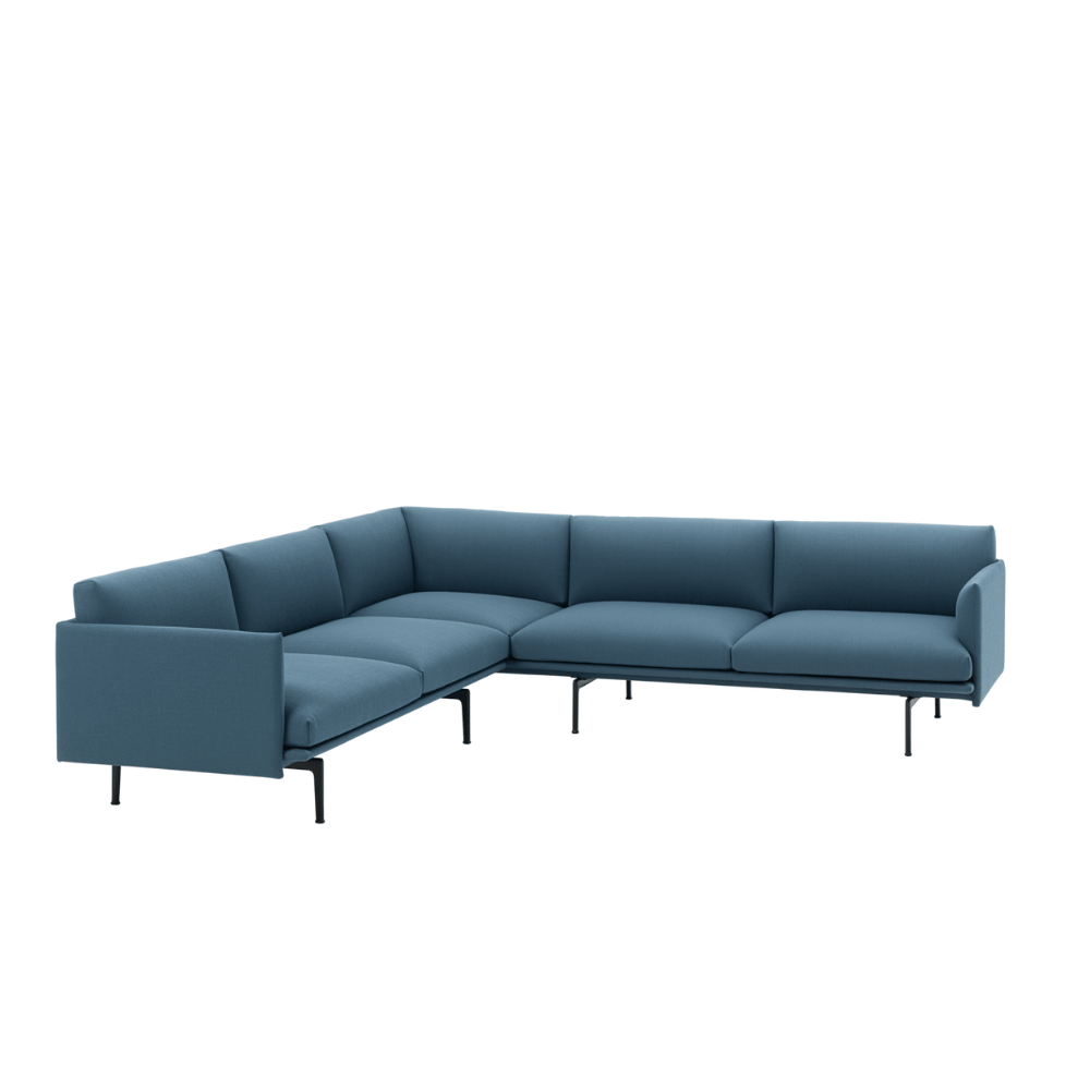 Outline Minimalist L-Shaped Deep Seat Office Lounge Corner Sofa