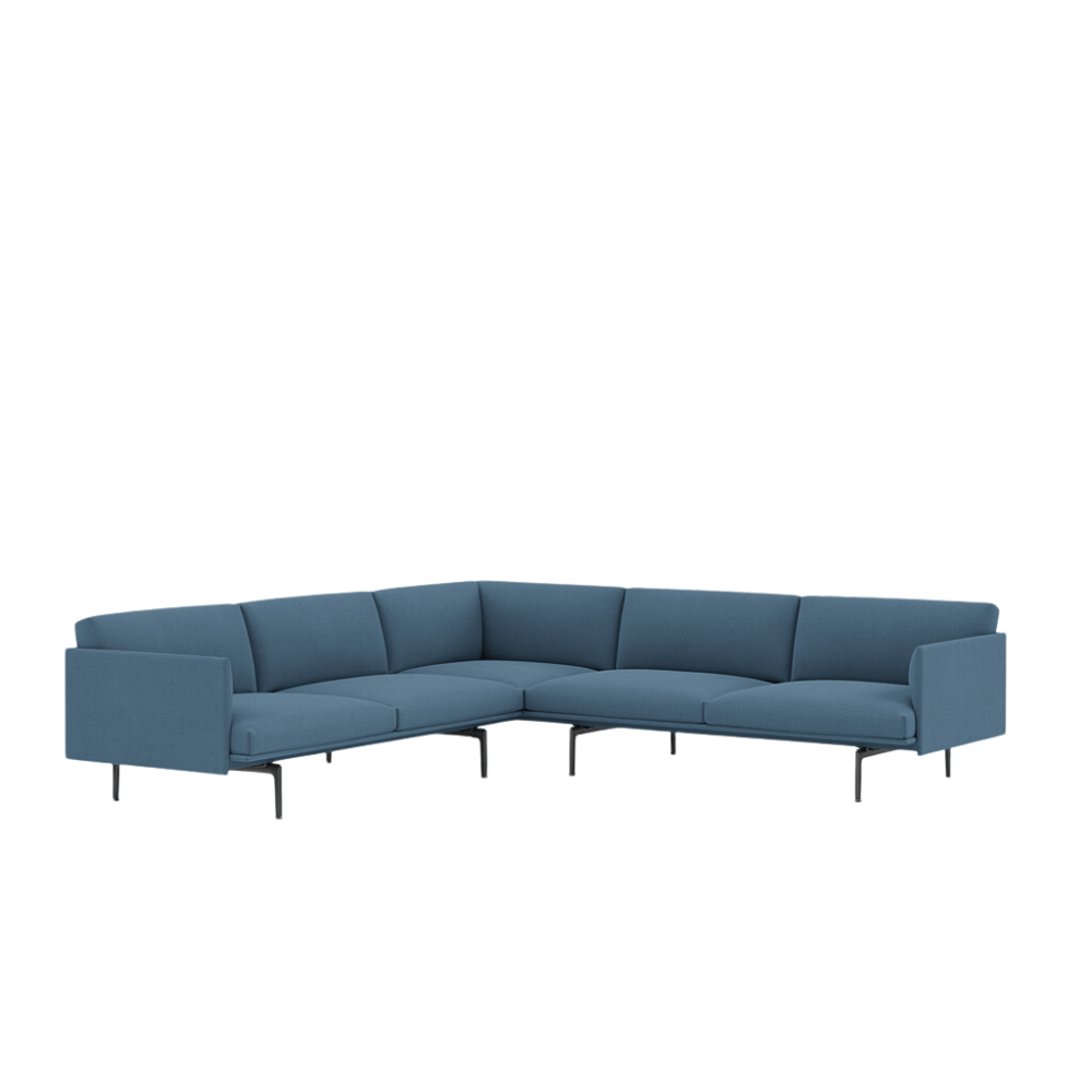 Outline Minimalist L-Shaped Deep Seat Office Lounge Corner Sofa