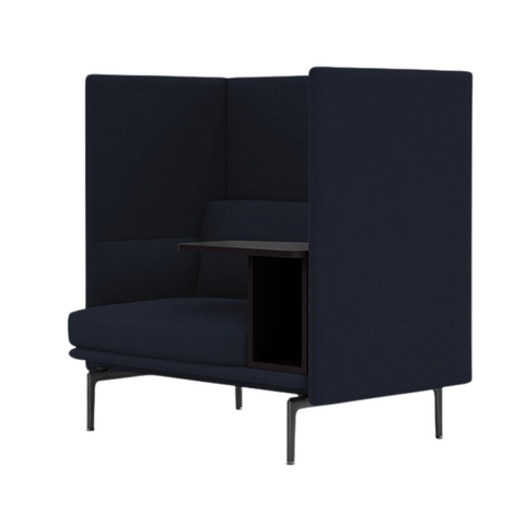 Outline Single Seater Acoustic Privacy Lounge High Back Sofa Booth with Side Table