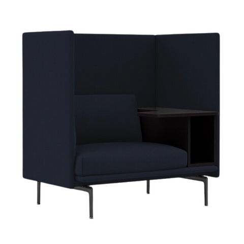 Outline Single Seater Acoustic Privacy Lounge High Back Sofa Booth with Side Table