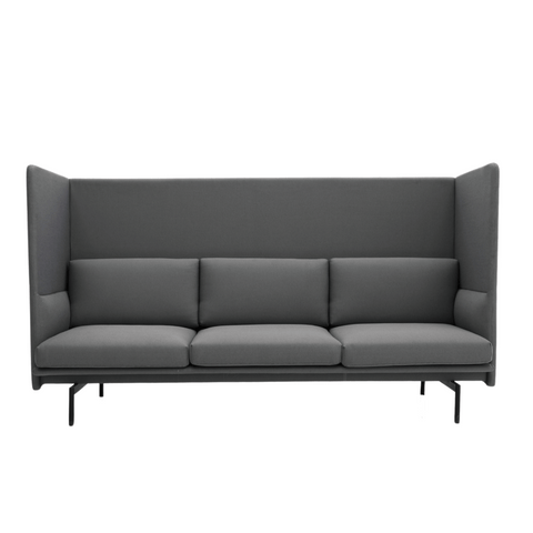 Outline Three Seater Acoustic Privacy Lounge High Back Sofa Booth