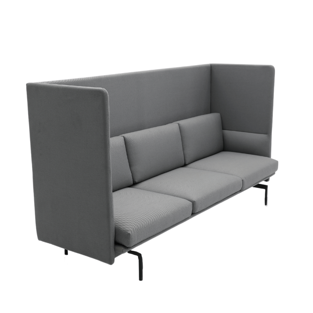 Outline Three Seater Acoustic Privacy Lounge High Back Sofa Booth