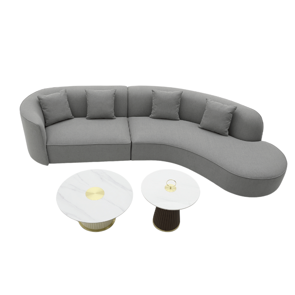 Oval Modern Office Curved Modular Sectional Chaise Lounge Sofa