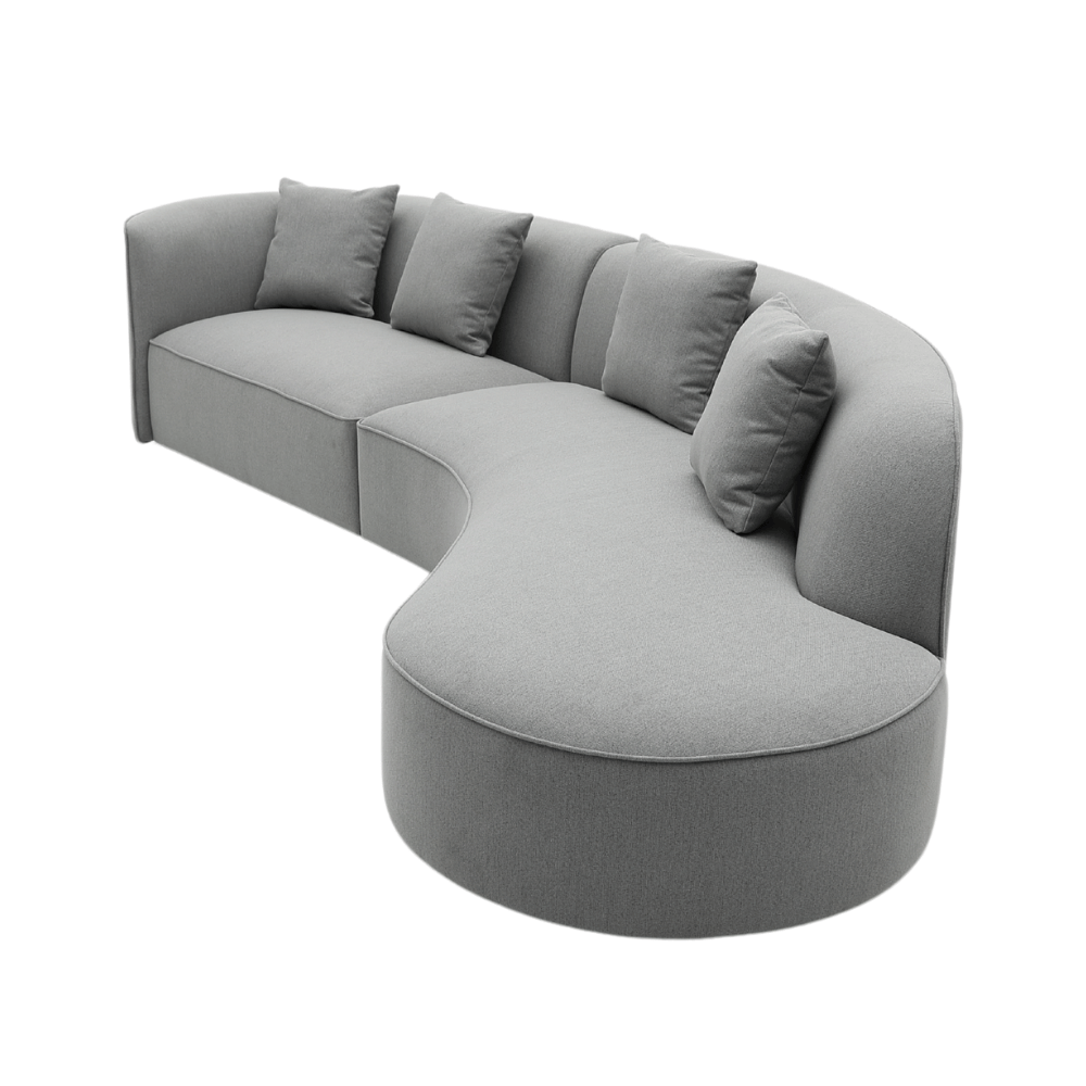 Oval Modern Office Curved Modular Sectional Chaise Lounge Sofa