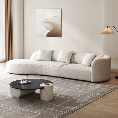 Oval Modern Office Curved Modular Sectional Chaise Lounge Sofa