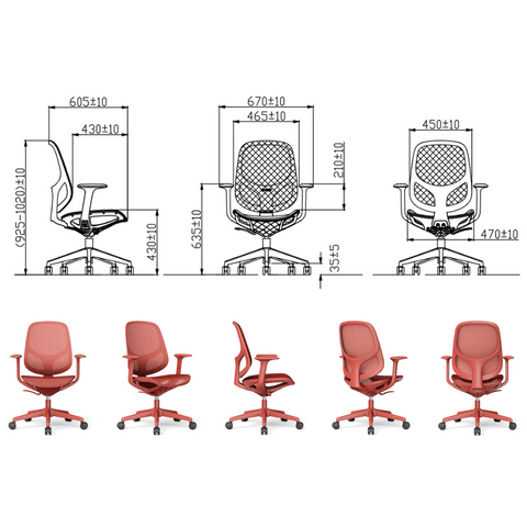 Oxygen Mid Back Mesh Ergonomic Office Chair