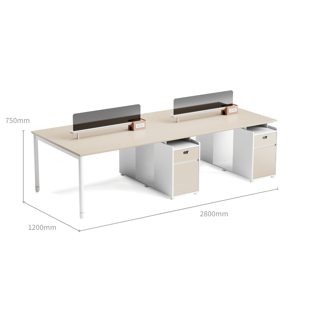 Pale-A Modern Office Workstation with Storage Cabinet
