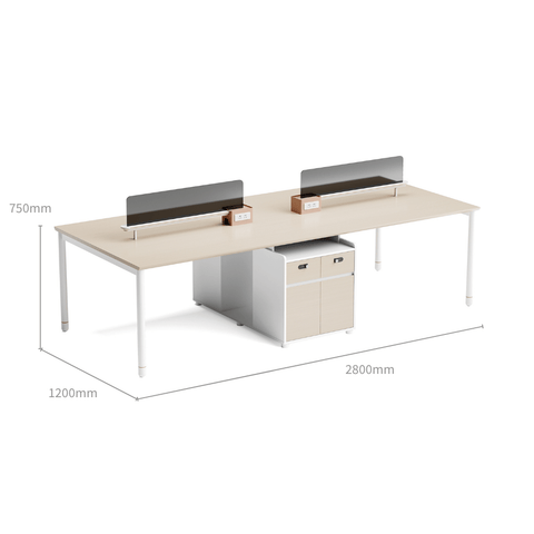 Pale-A Modern Office Workstation with Storage Cabinet