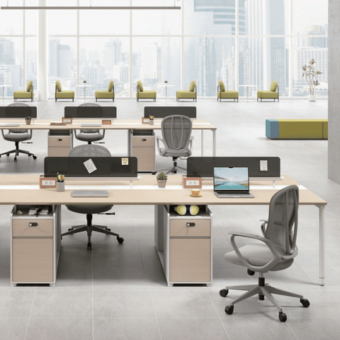 Pale-B Modern Office Workstation with Side Return Cabinet