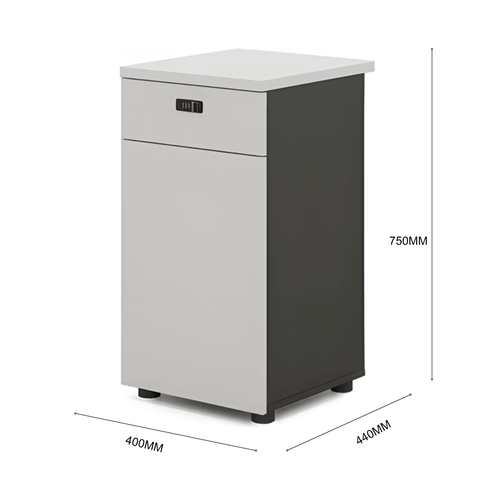 Pascal-C 2-Drawer Wooden Fixed Pedestal Cabinet with Combination Lock - Gavisco Office Furniture