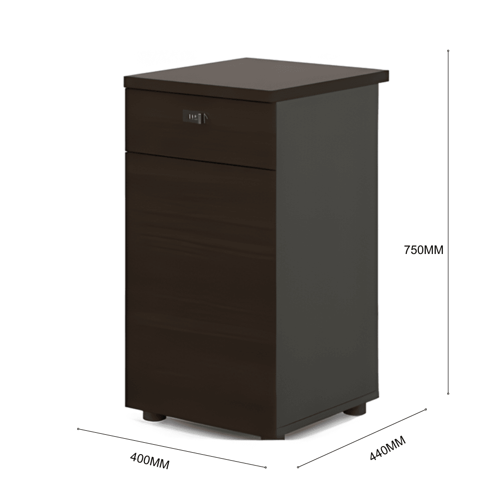 Pascal-C 2-Drawer Wooden Fixed Pedestal Cabinet with Combination Lock - Gavisco Office Furniture