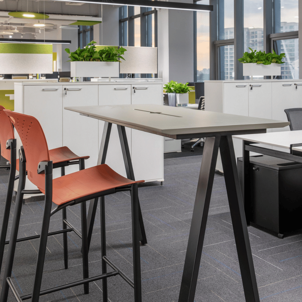PEAK Metal Frame High Bar Conference Meeting Table