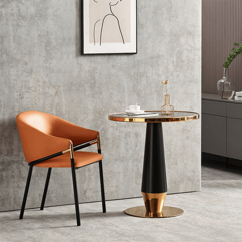 Peaks Modern Leather Upholstered Dining Room Armchair