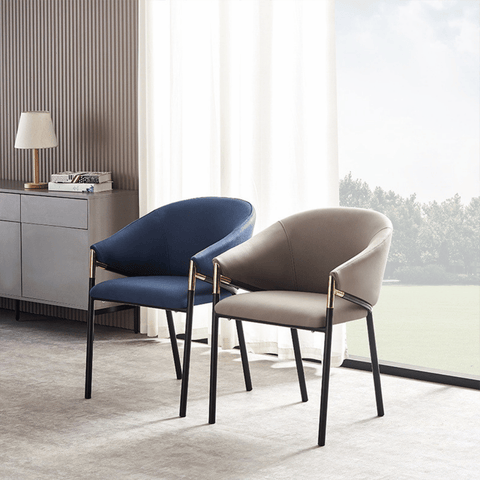Peaks Modern Leather Upholstered Dining Room Armchair